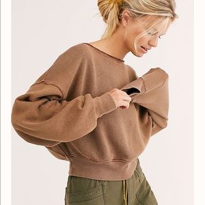 Free People Jojo Pullover in 8 am Coffee size Medium